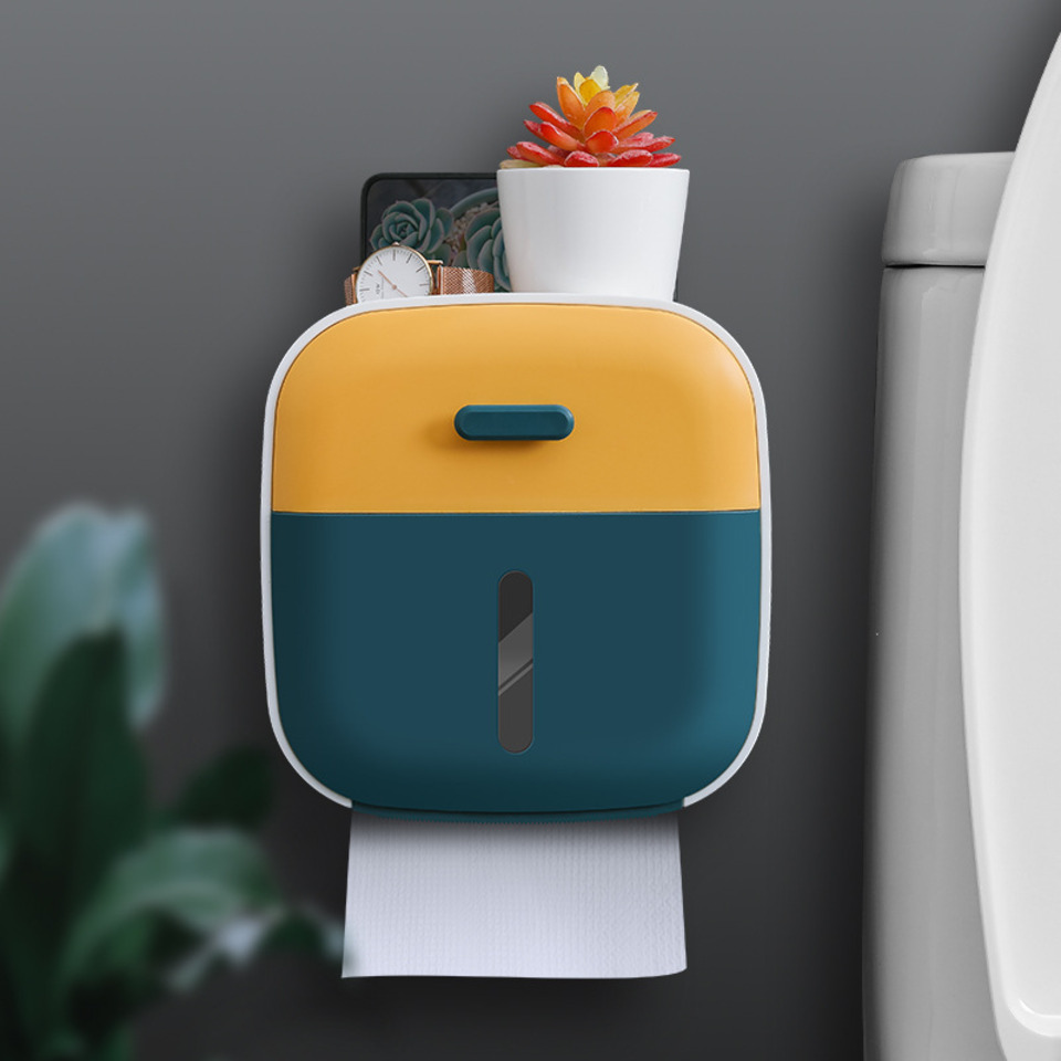 Home Bathroom Wallpaper - Storage Box Toilet Paper Organizer Waterproof