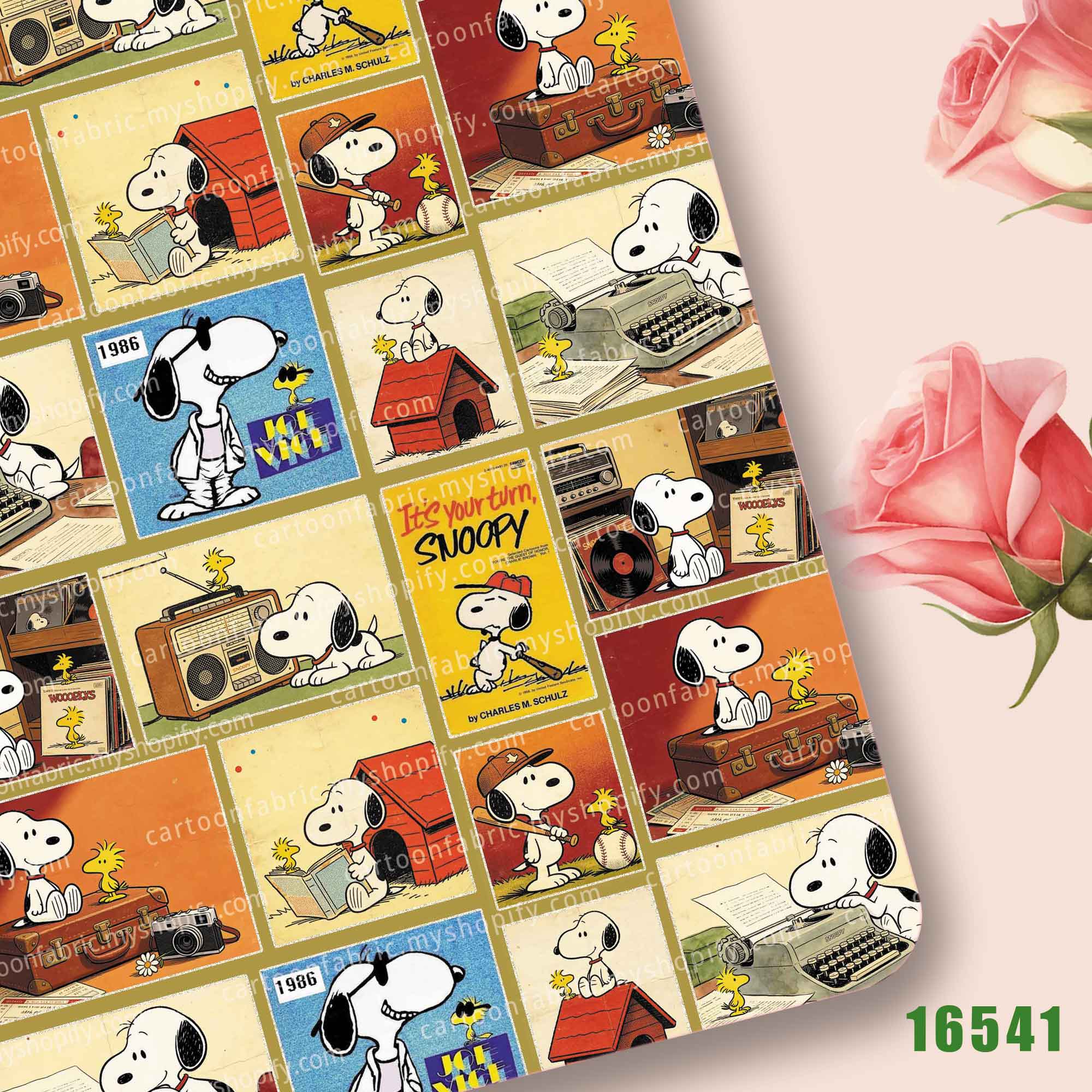 Home Bathroom Gadgets - TAKARA TOMY Snoopy Fabric140x50CM Cartoon Printed