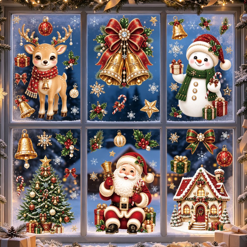 Home Bathroom Wallpaper - Christmas 2027 New Window Stickers Cute