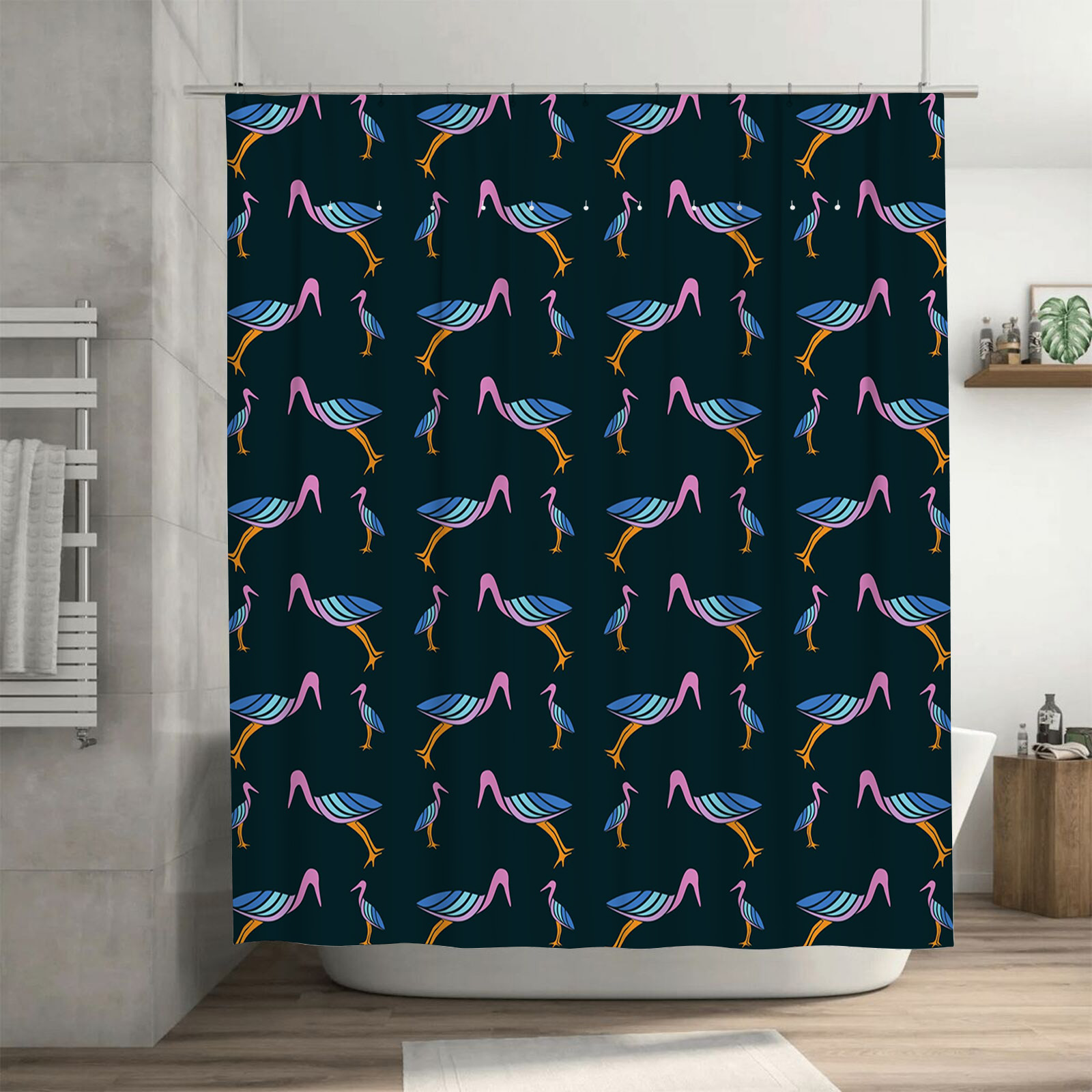 Modern Bathroom Shower Curtain - Home Bathroom Colors ulasan dan harga
