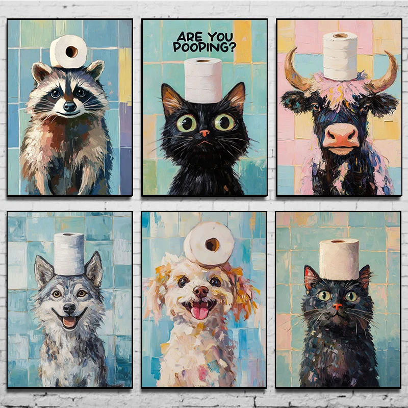 1pc frameless Toilet Paper Ani - Home Bathroom Wallpaper ulasan dan harga