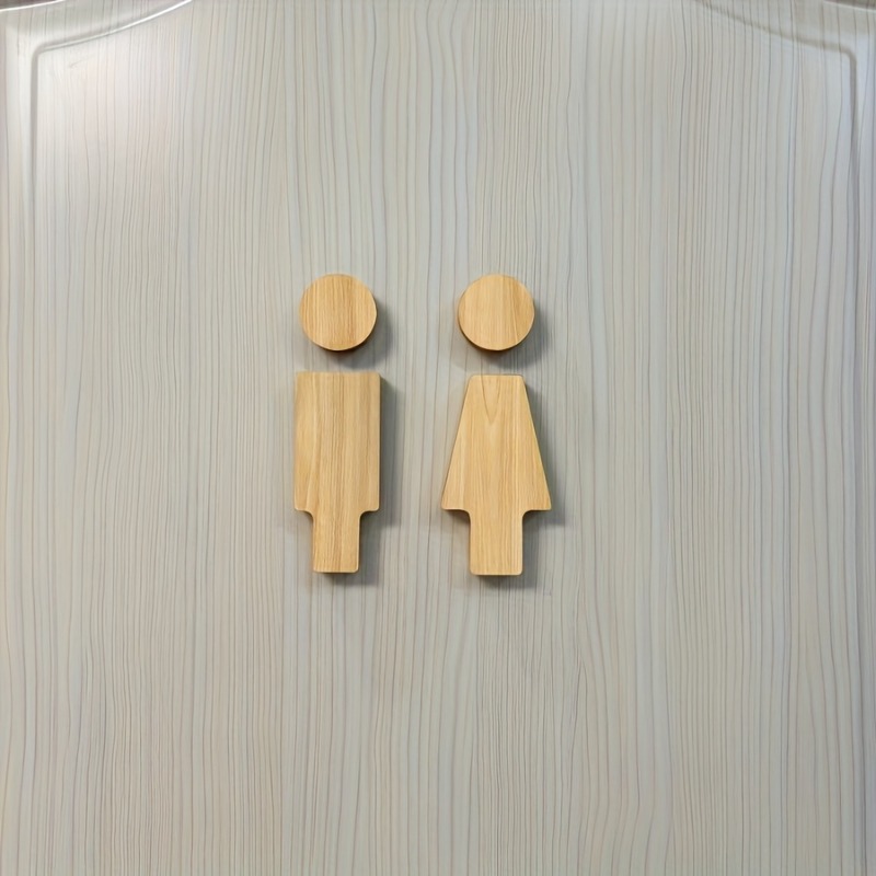 2PCS Wooden Bathroom Sign for  - Home Bathroom Gadgets ulasan dan harga