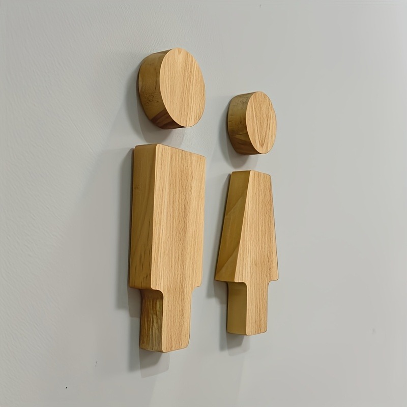 2PCS Wooden Bathroom Sign for  - Home Bathroom Gadgets ulasan dan harga