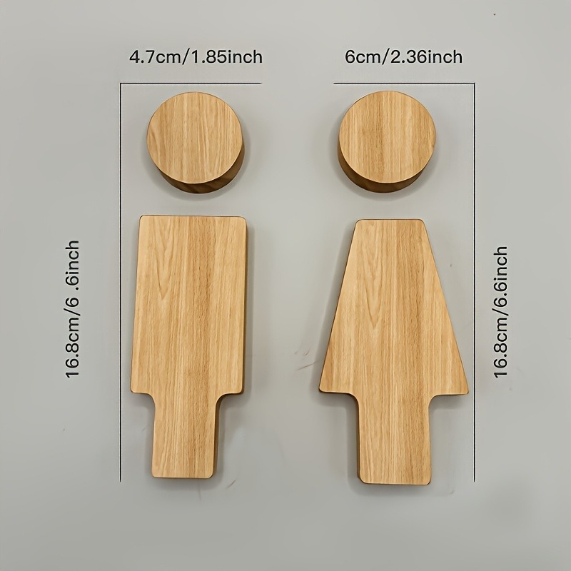2PCS Wooden Bathroom Sign for  - Home Bathroom Gadgets ulasan dan harga