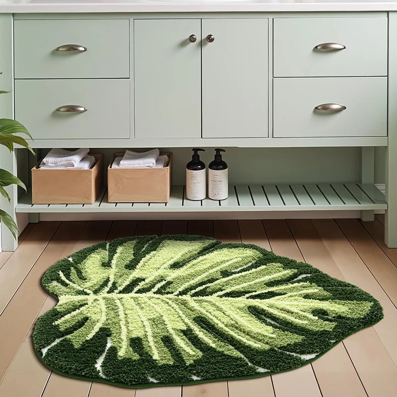 VIKAMA Non-Slip Bath Mat Green - Zara Home Bathroom Rug ulasan dan harga
