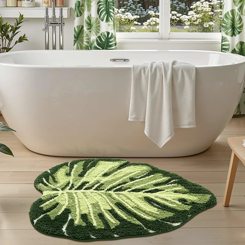 VIKAMA Non-Slip Bath Mat Green - Zara Home Bathroom Rug ulasan dan harga