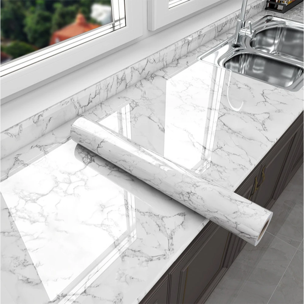 Marble Vinyl Self Adhesive Wal - Home Bathroom Wallpaper ulasan dan harga