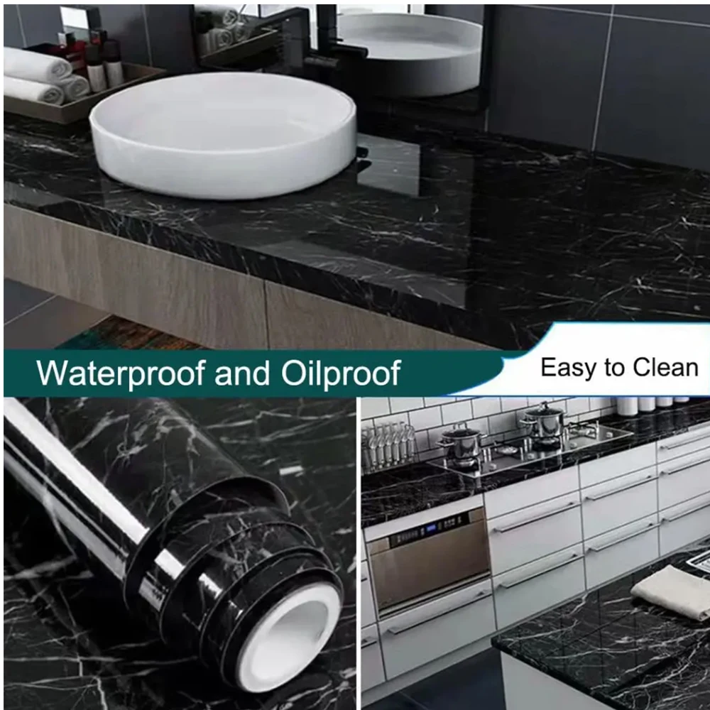 Marble Vinyl Self Adhesive Wal - Home Bathroom Wallpaper ulasan dan harga
