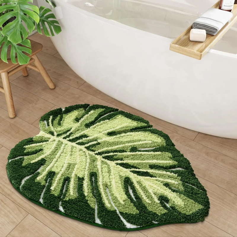 VIKAMA Small Fresh Green Leaf  - Zara Home Bathroom Rug ulasan dan harga