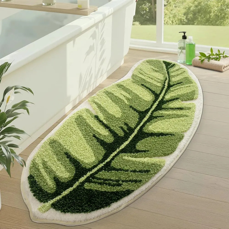 VIKAMA Small Fresh Green Leaf  - Zara Home Bathroom Rug ulasan dan harga