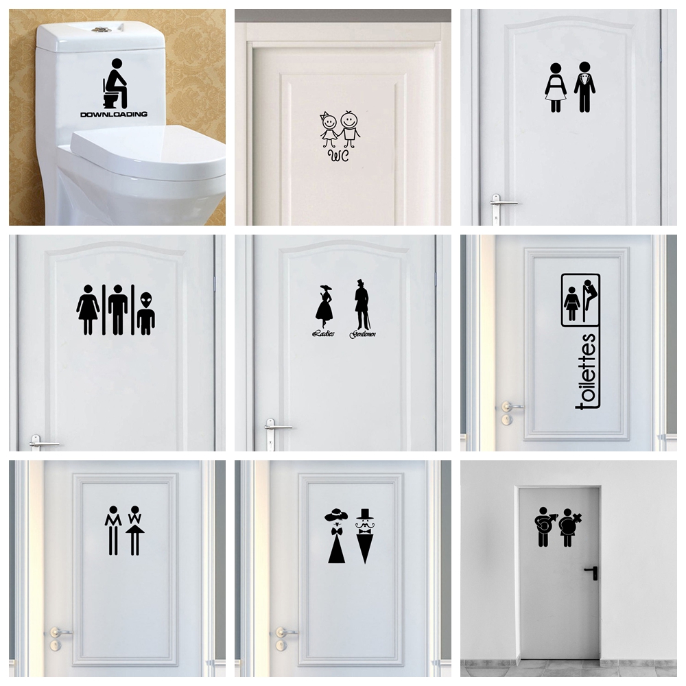 1 pc Cartoon Style Toilet and  - Home Bathroom Wallpaper ulasan dan harga