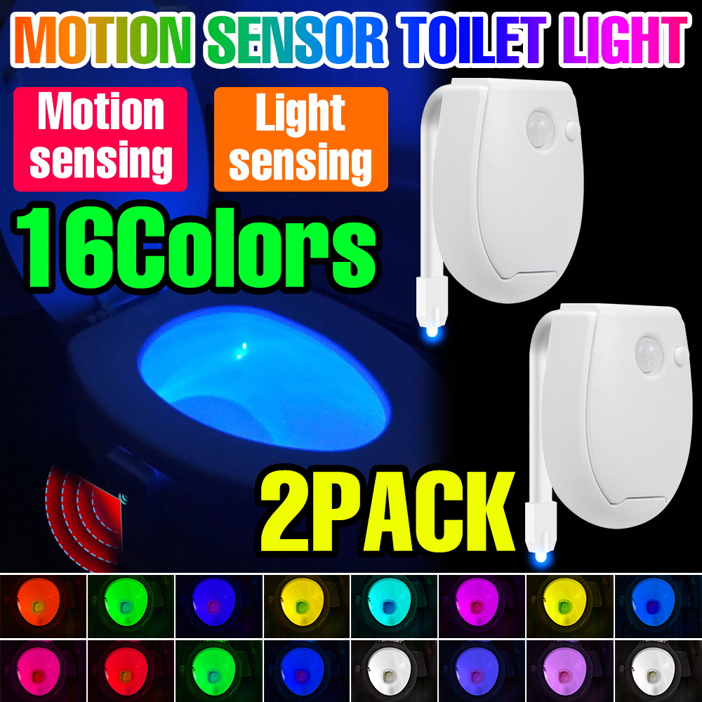 2pcs LED PIR Motion Sensor Toi - Home Bathroom Colors ulasan dan harga