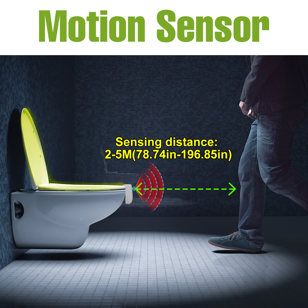 2pcs LED PIR Motion Sensor Toi - Home Bathroom Colors ulasan dan harga