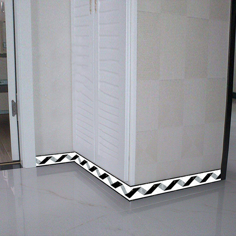 Black White Stripe Baseboard W - Home Bathroom Wallpaper ulasan dan harga